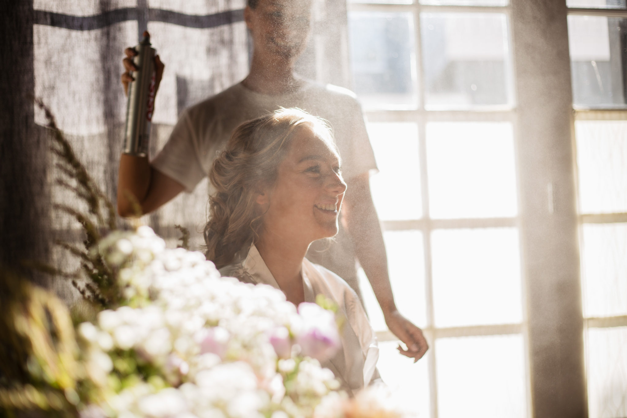 Bruid getting ready bruiloft