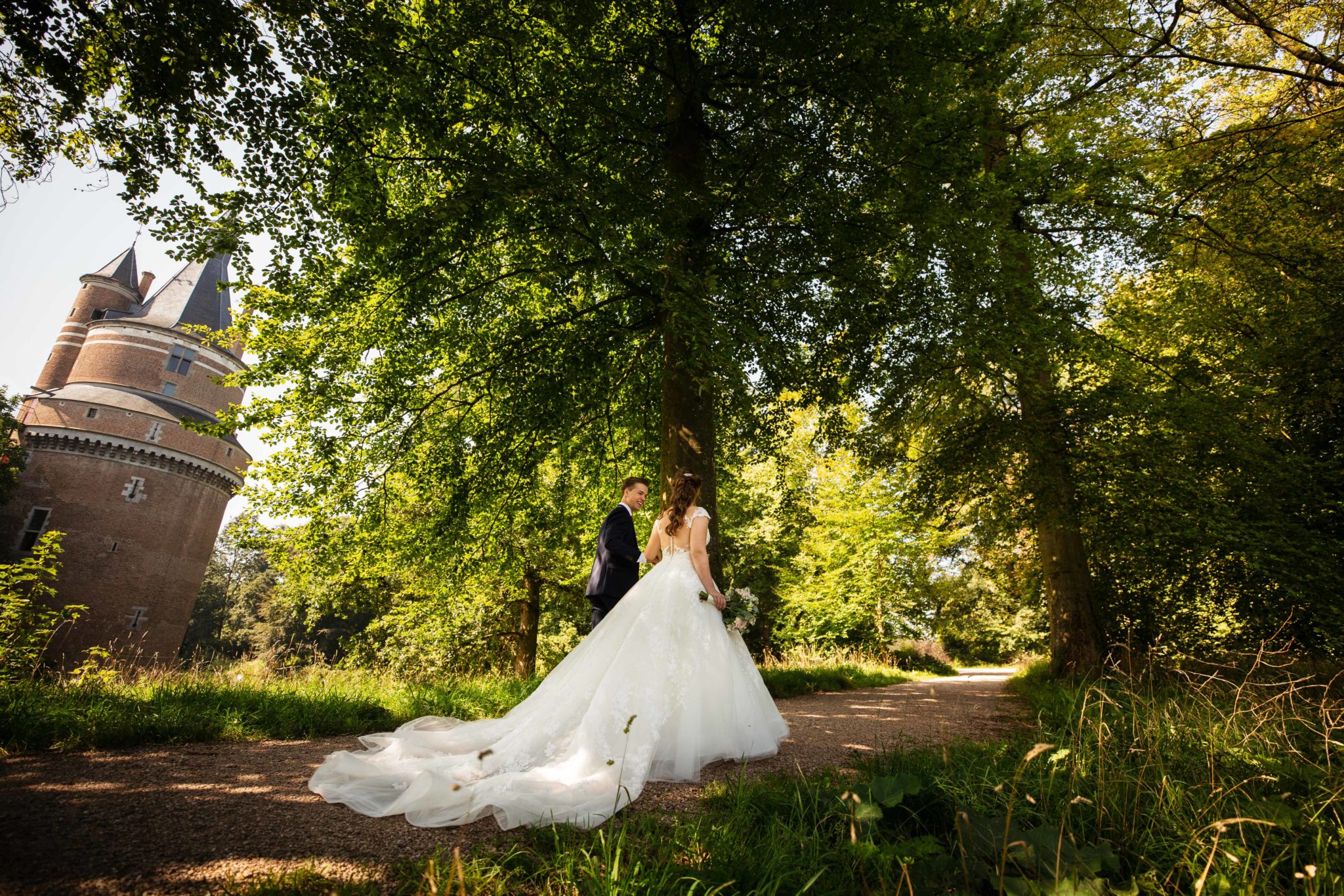 Fotoshoot Bruidspaar Trouwen bij Kasteel Duurstede
